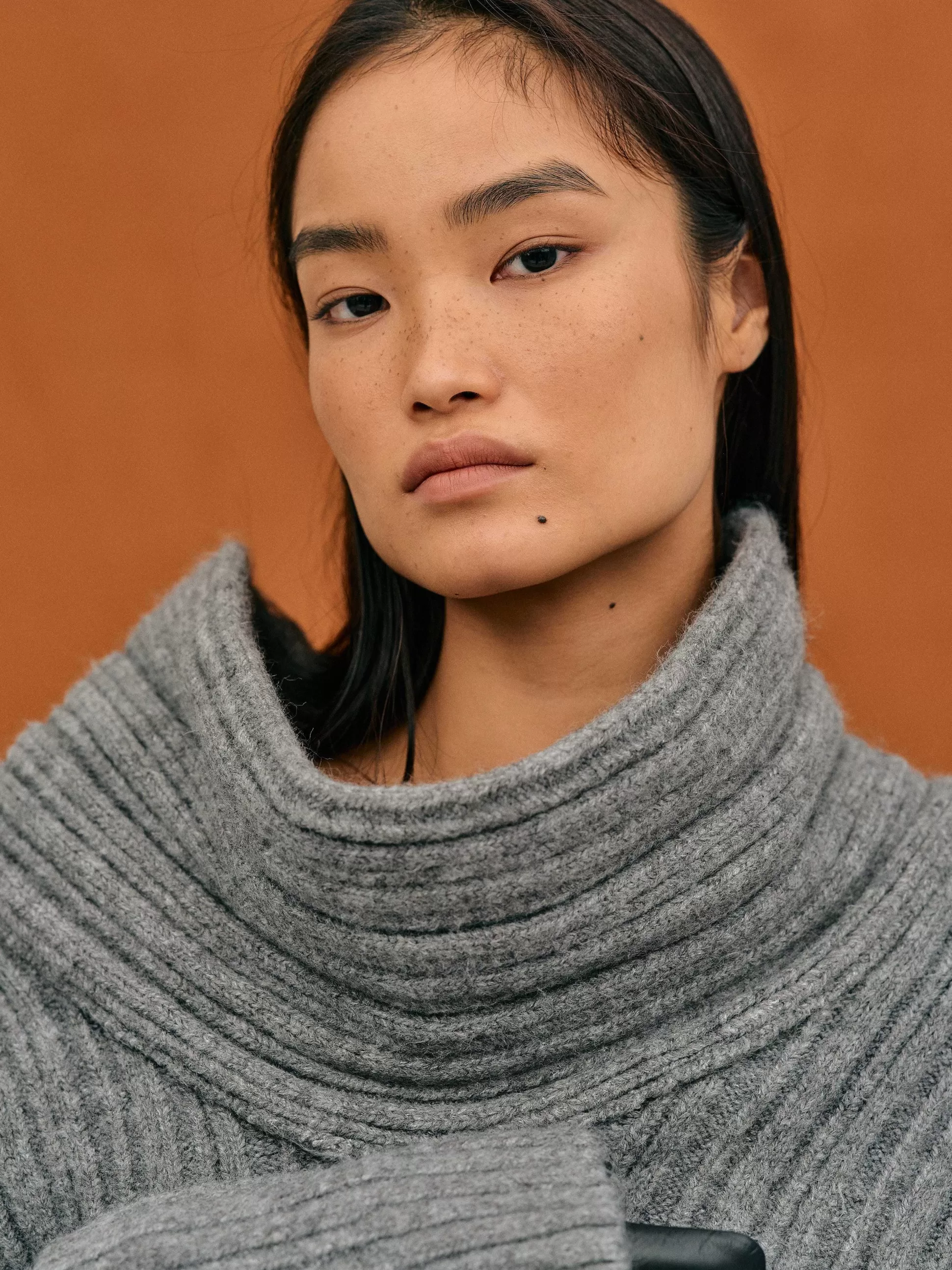 Source Unknown Becca Pull Surdimensionne En Tricot A Rouleau Haut, Gris Tempete Store
