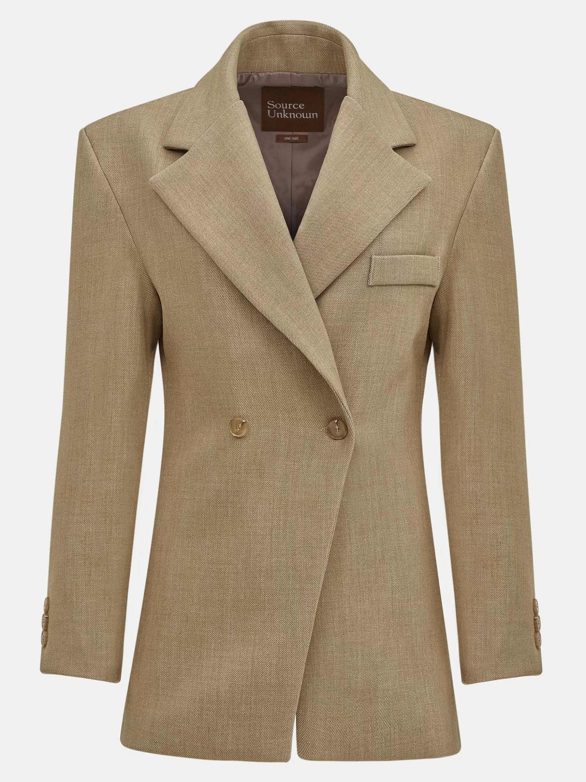 Source Unknown Blazer Cintre A Double Boutonnage Nangy, Beige Beige Best