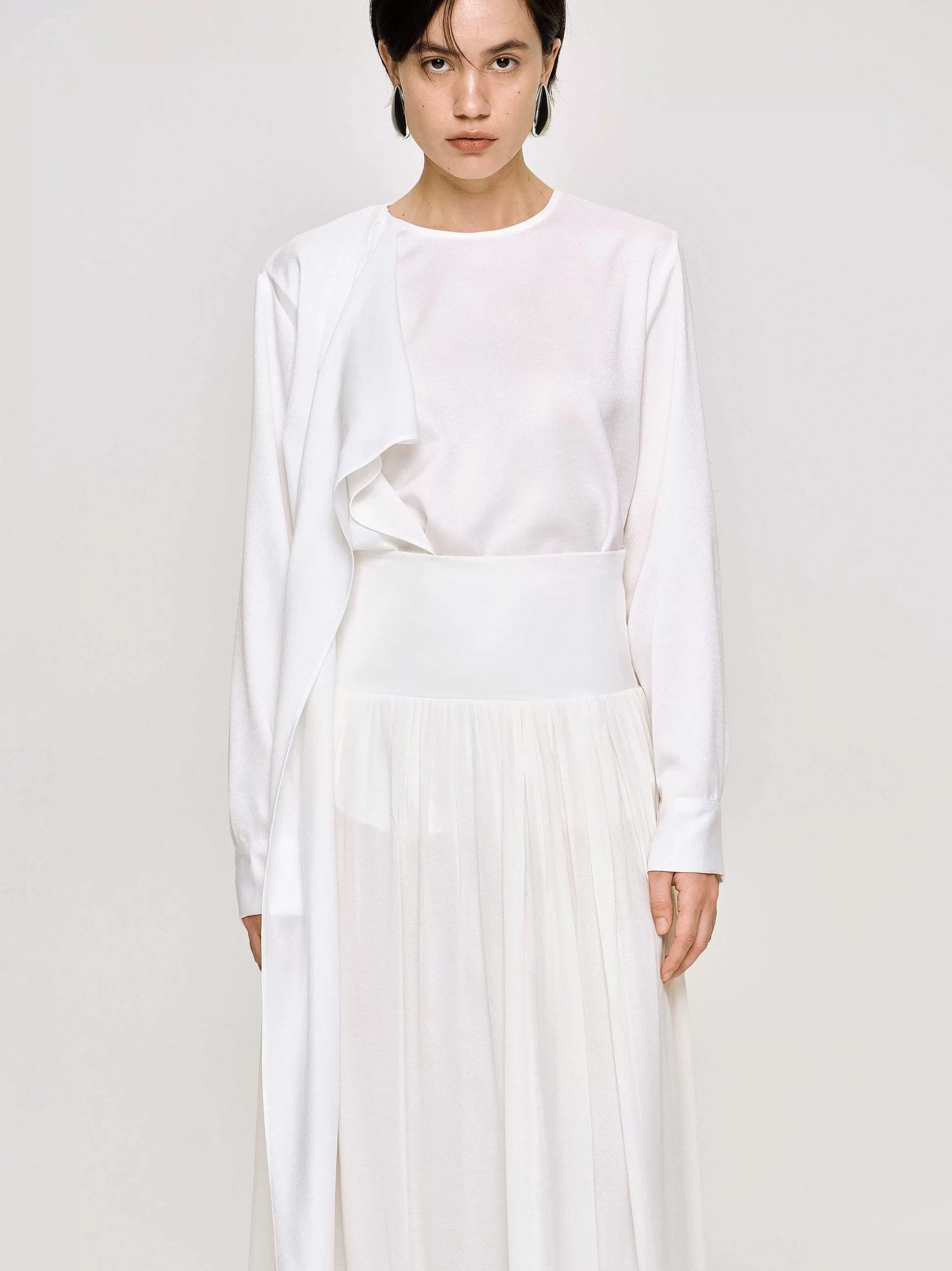 Source Unknown Blouse Echarpe Drapee Notte, Blanc Sale