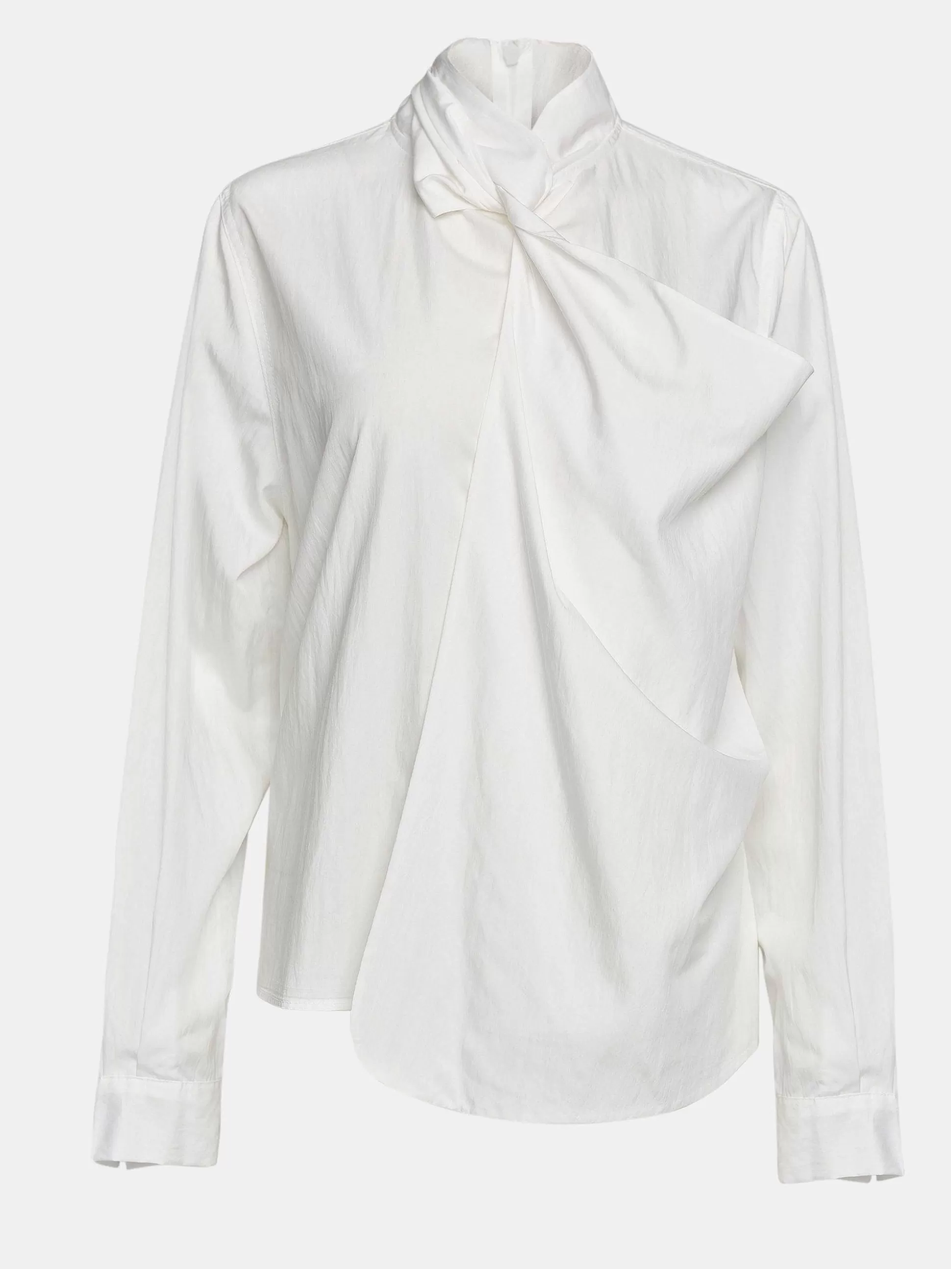 Source Unknown Blouse Echarpe Torsadee Mesash, Blanc Outlet