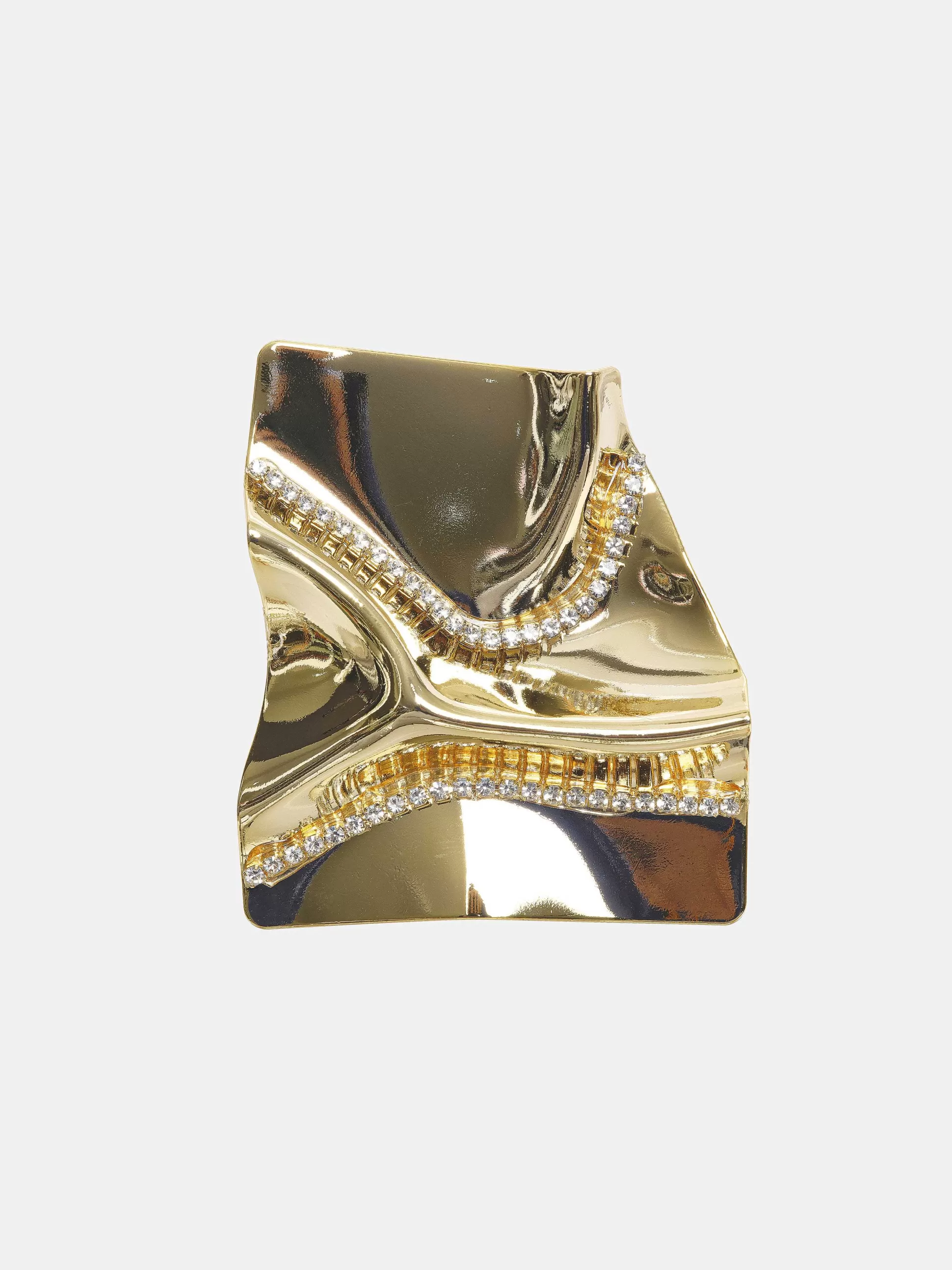 Source Unknown Boucles D'Oreilles En Cristal Abstrait, Dore Hot