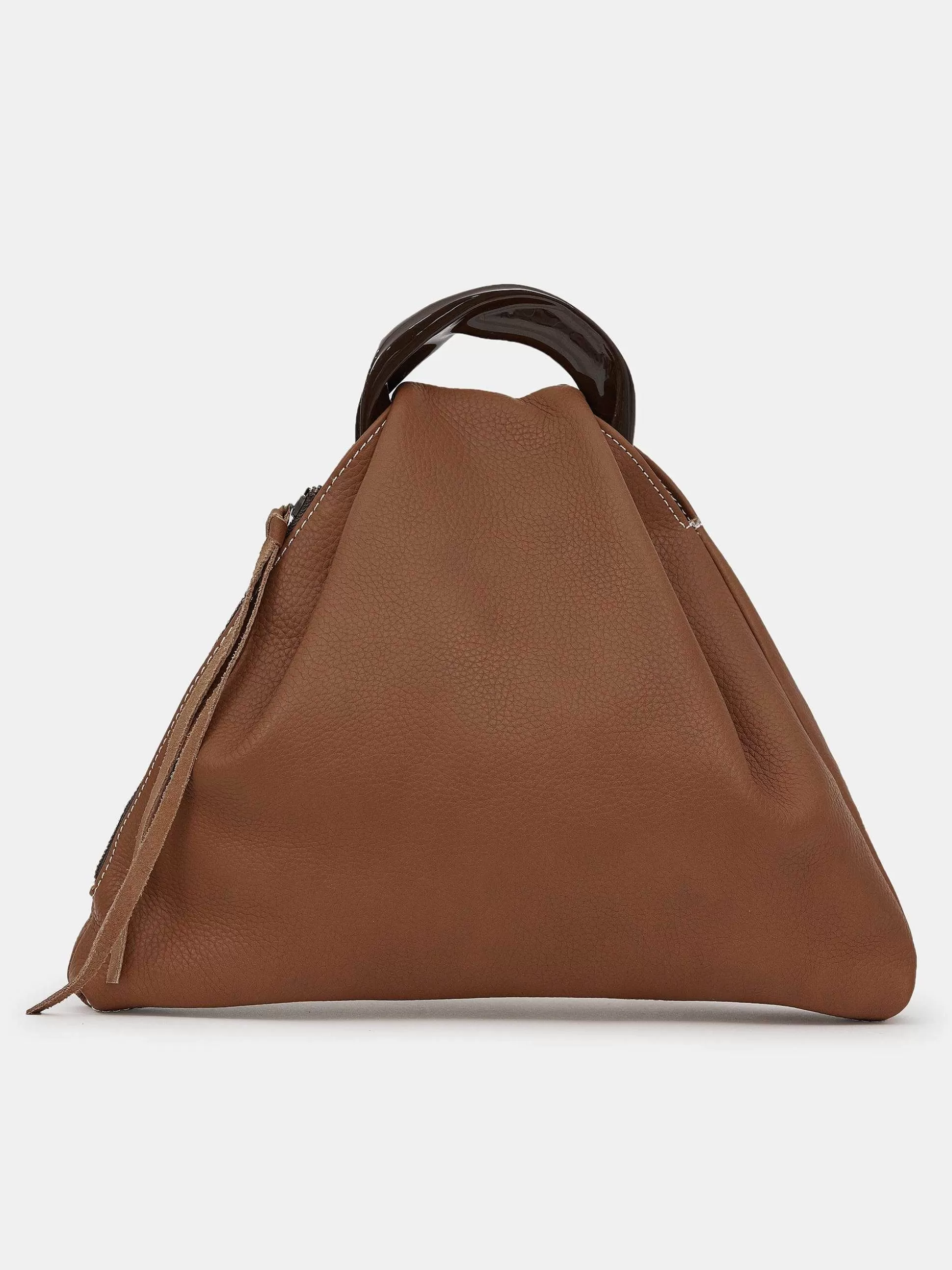 Source Unknown Cabas Triangle En Cuir De Veau, Brune Outlet