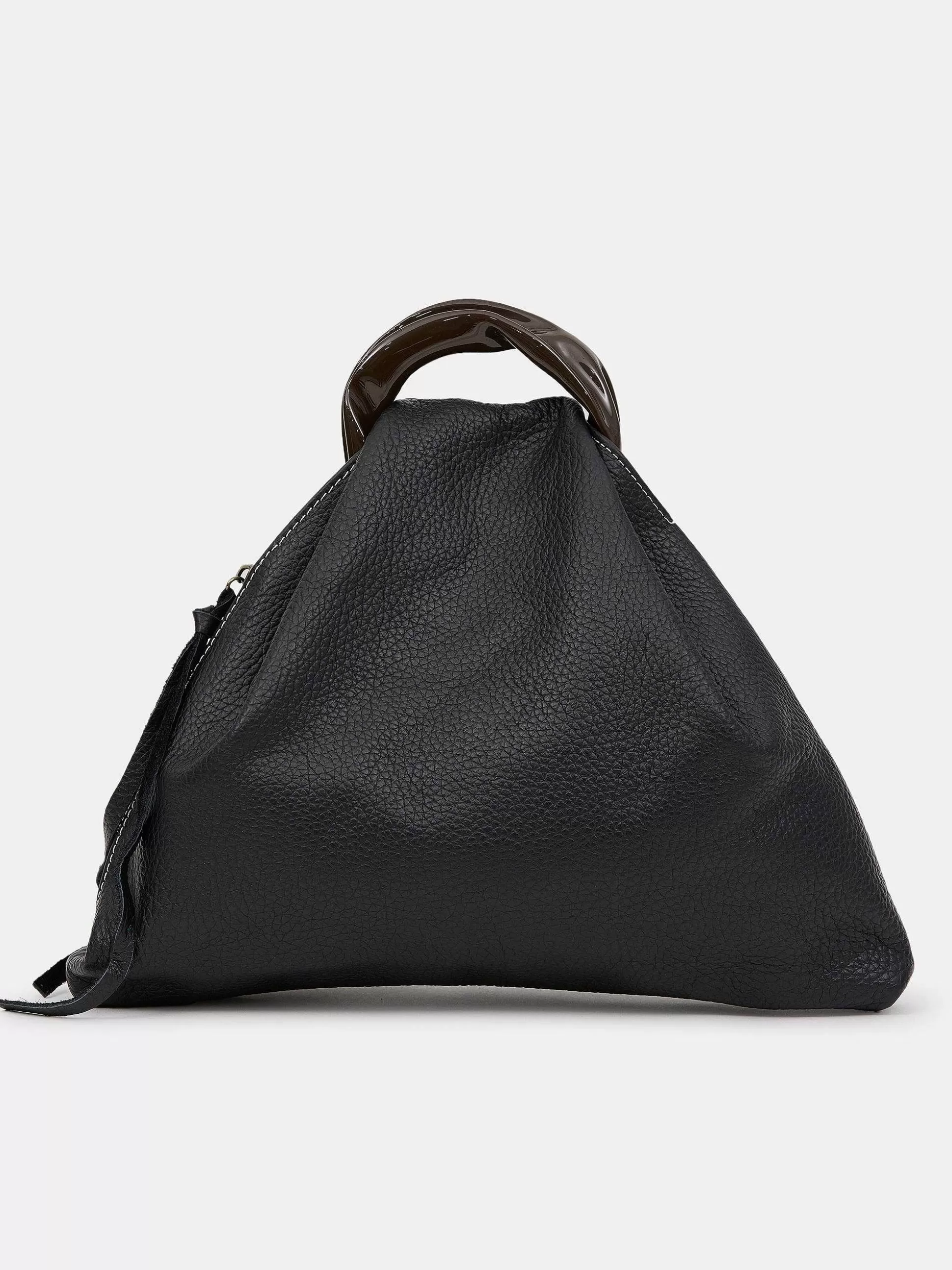 Source Unknown Cabas Triangle En Cuir De Veau, Noir Discount