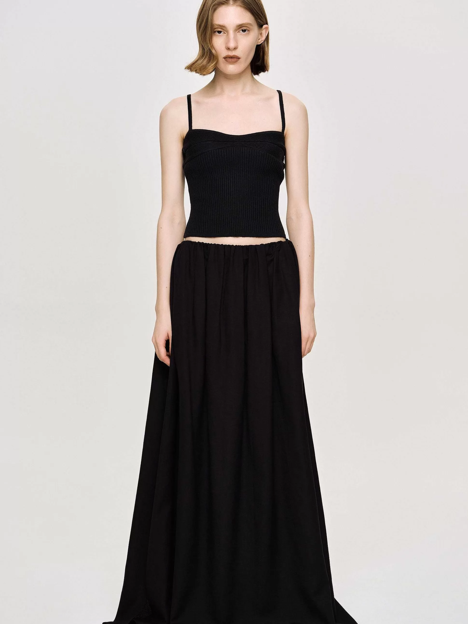 Source Unknown Camisole En Tricot Cotele, Noir Discount