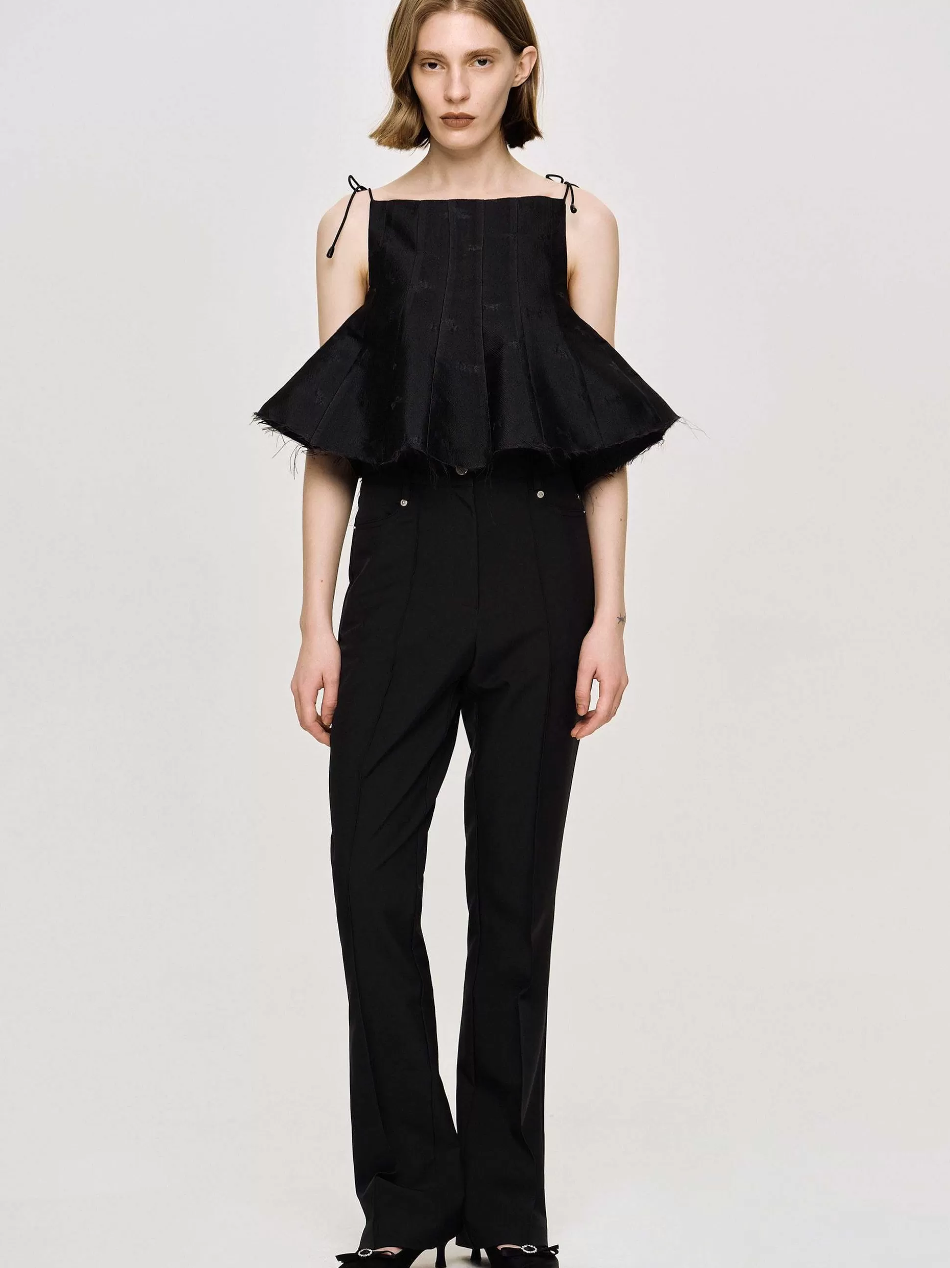 Source Unknown Camisole Extra Courte, Noir Clearance