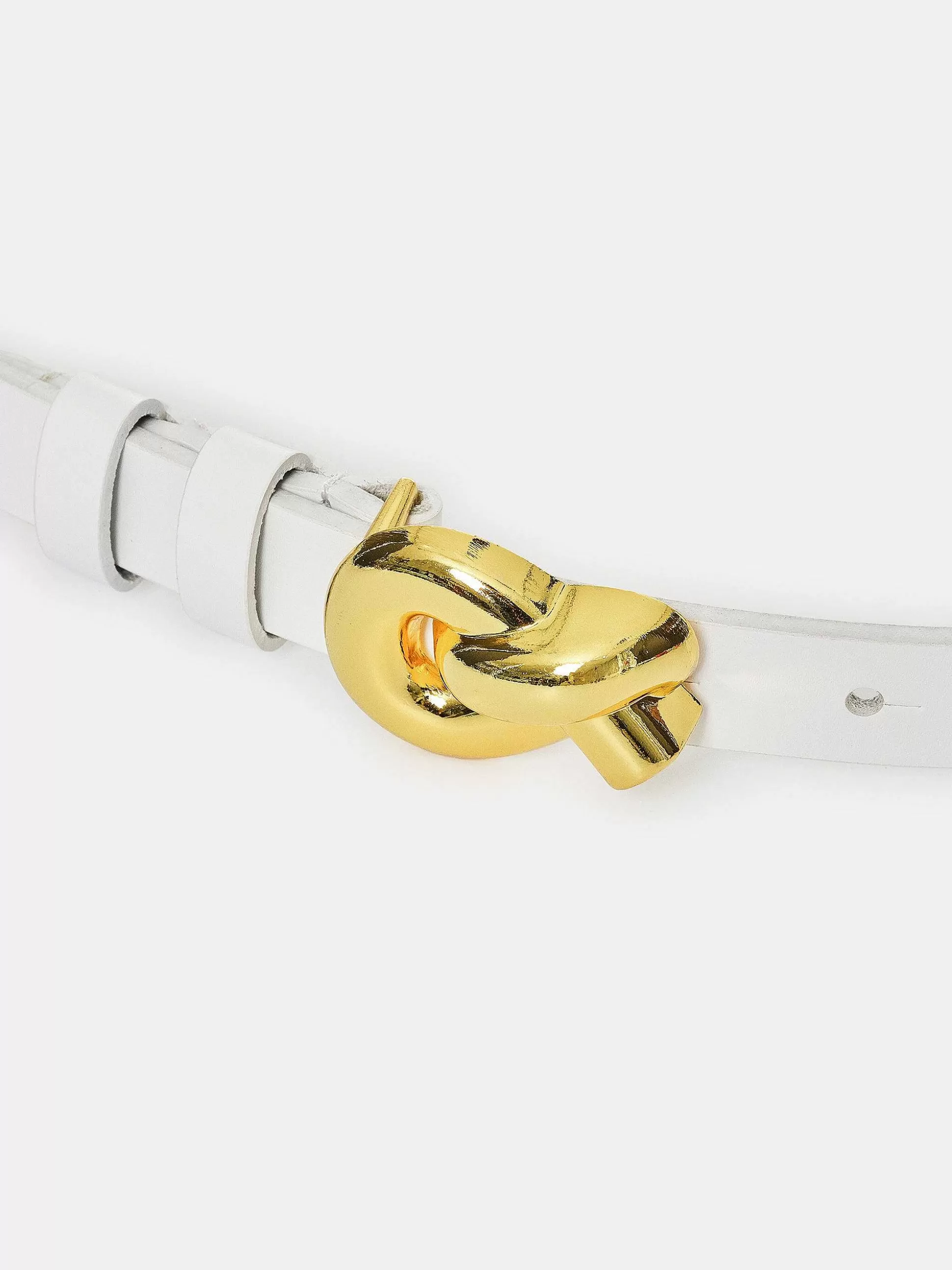 Source Unknown Ceinture A Boucle A Noeud Torsade, Blanche Flash Sale