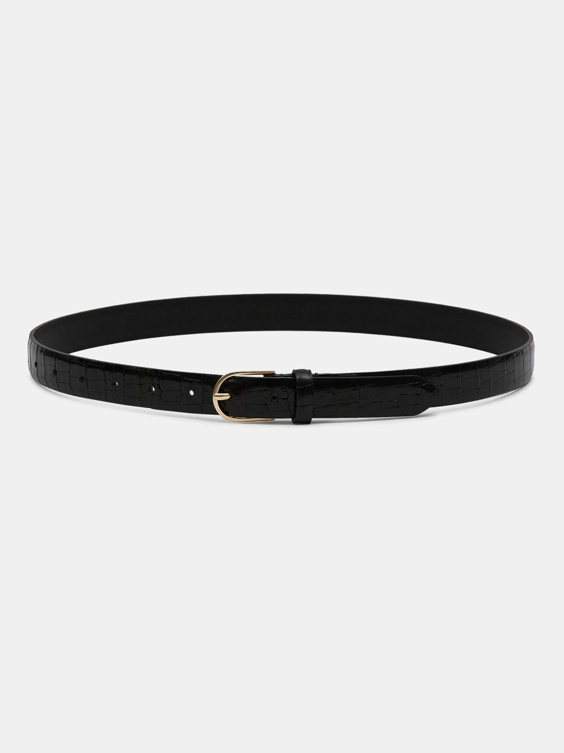 Source Unknown Ceinture Effet Croco, Noire Shop
