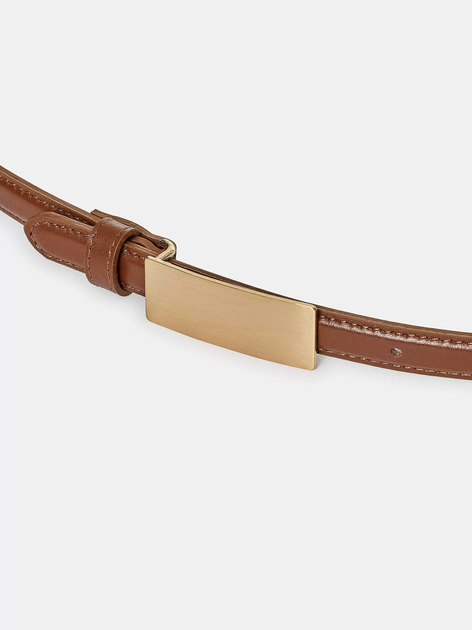 Source Unknown Ceinture En Cuir A Boucle Plate, Selle Cheap