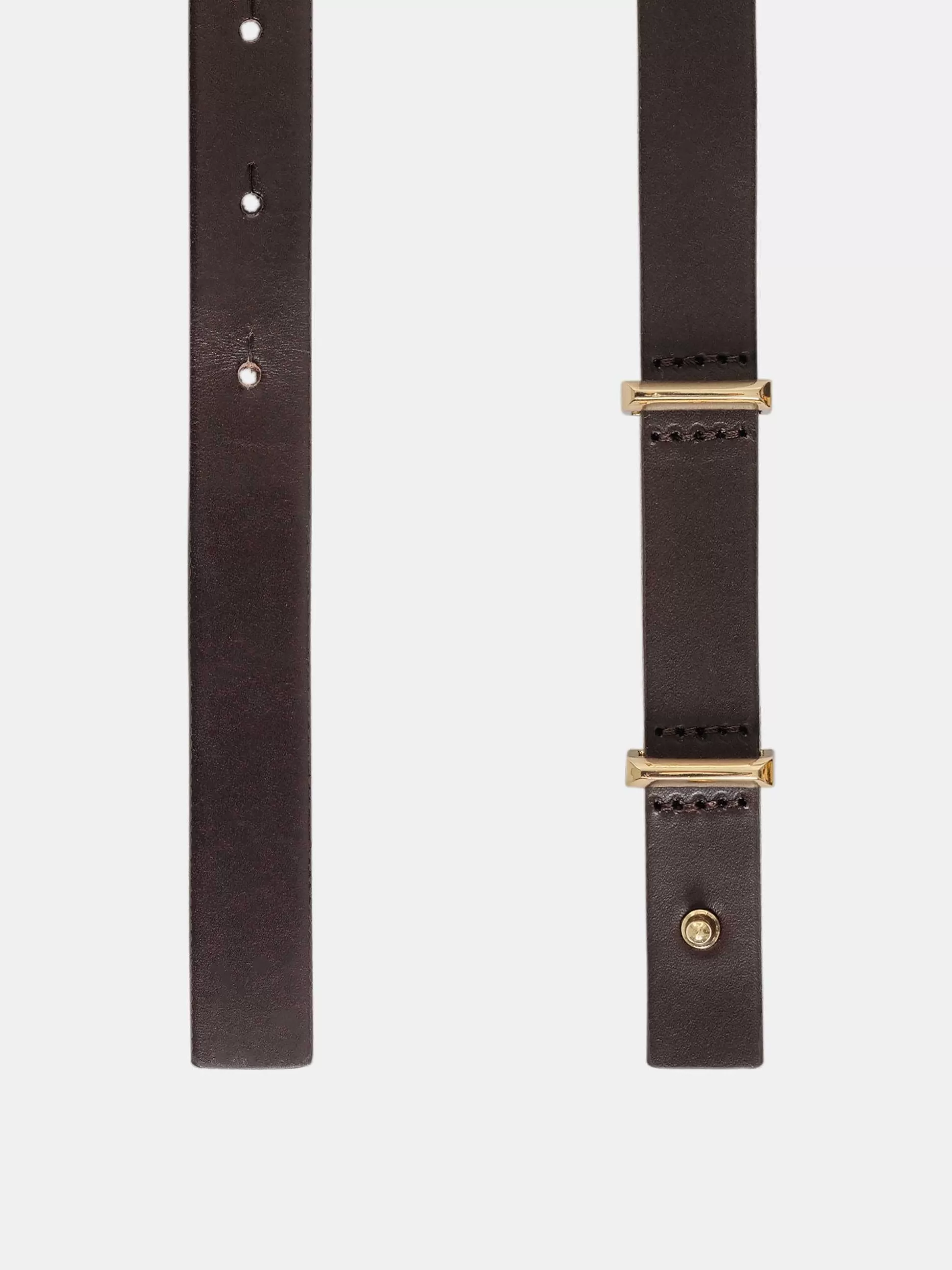 Source Unknown Ceinture Fine En Cuir De Veau, Marron Sale