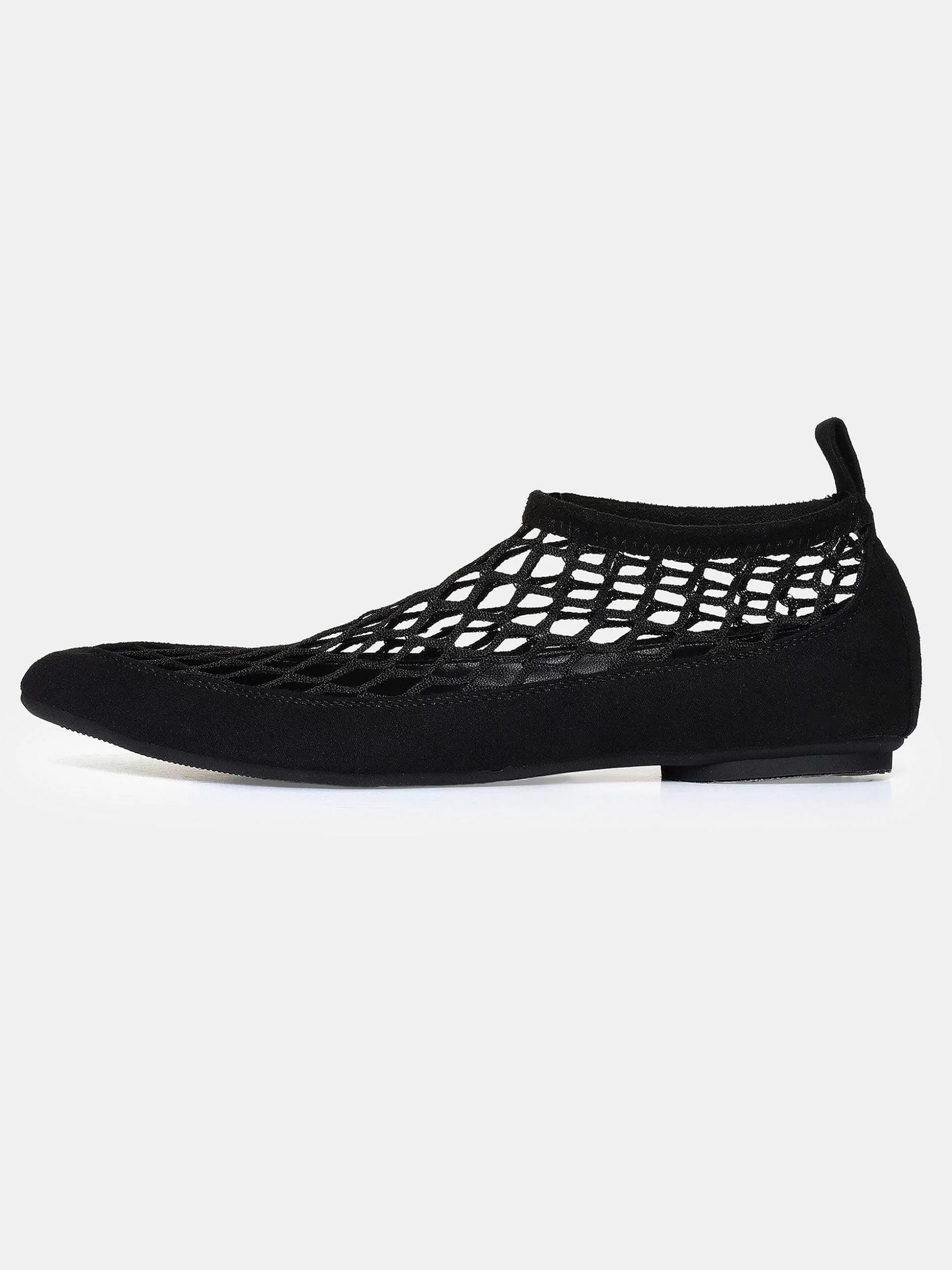 Source Unknown Chaussette Plate En Maille Ballerine, Noir Outlet