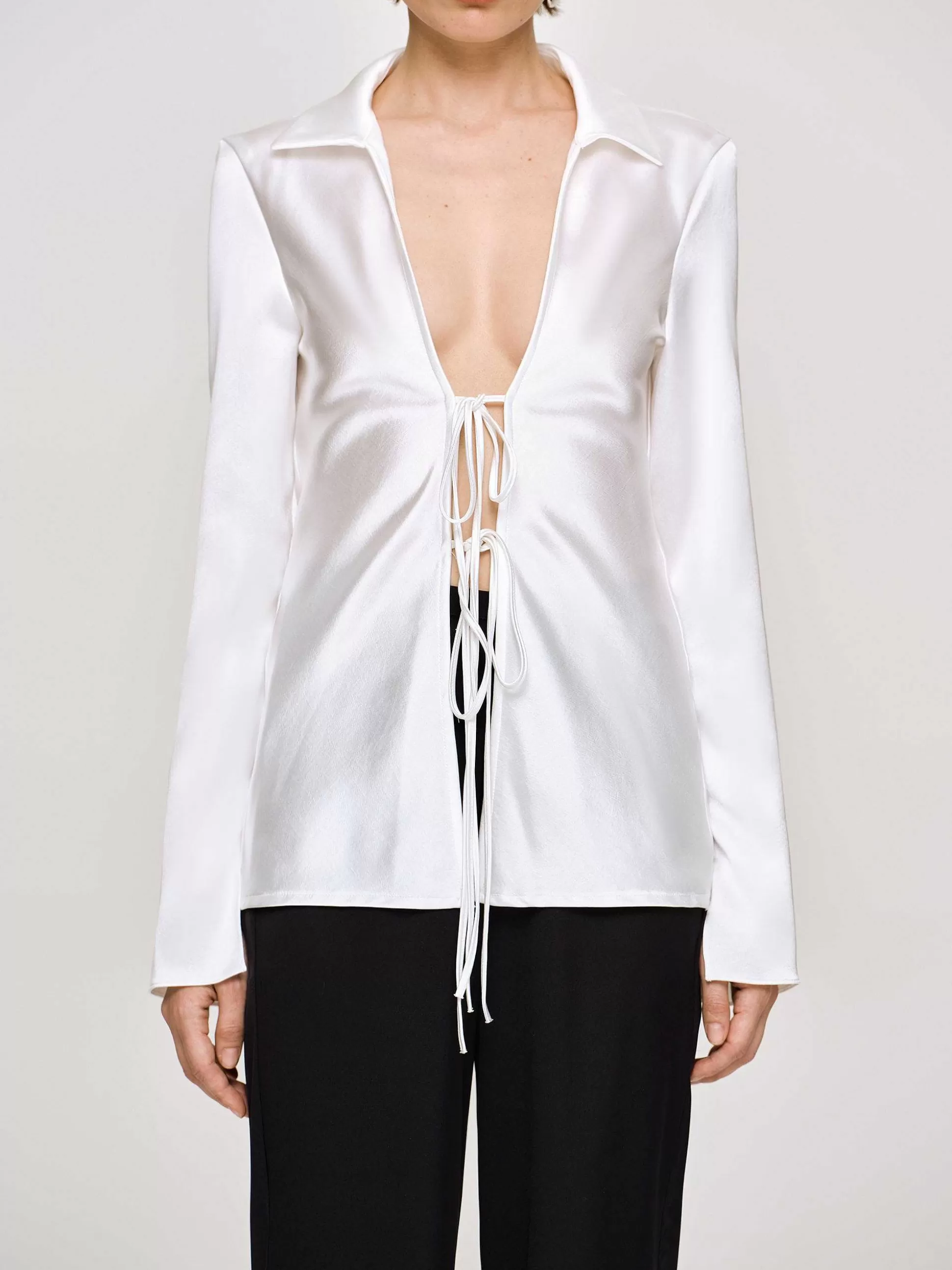 Source Unknown Chemisier En Satin Reyna, Perle Cheap