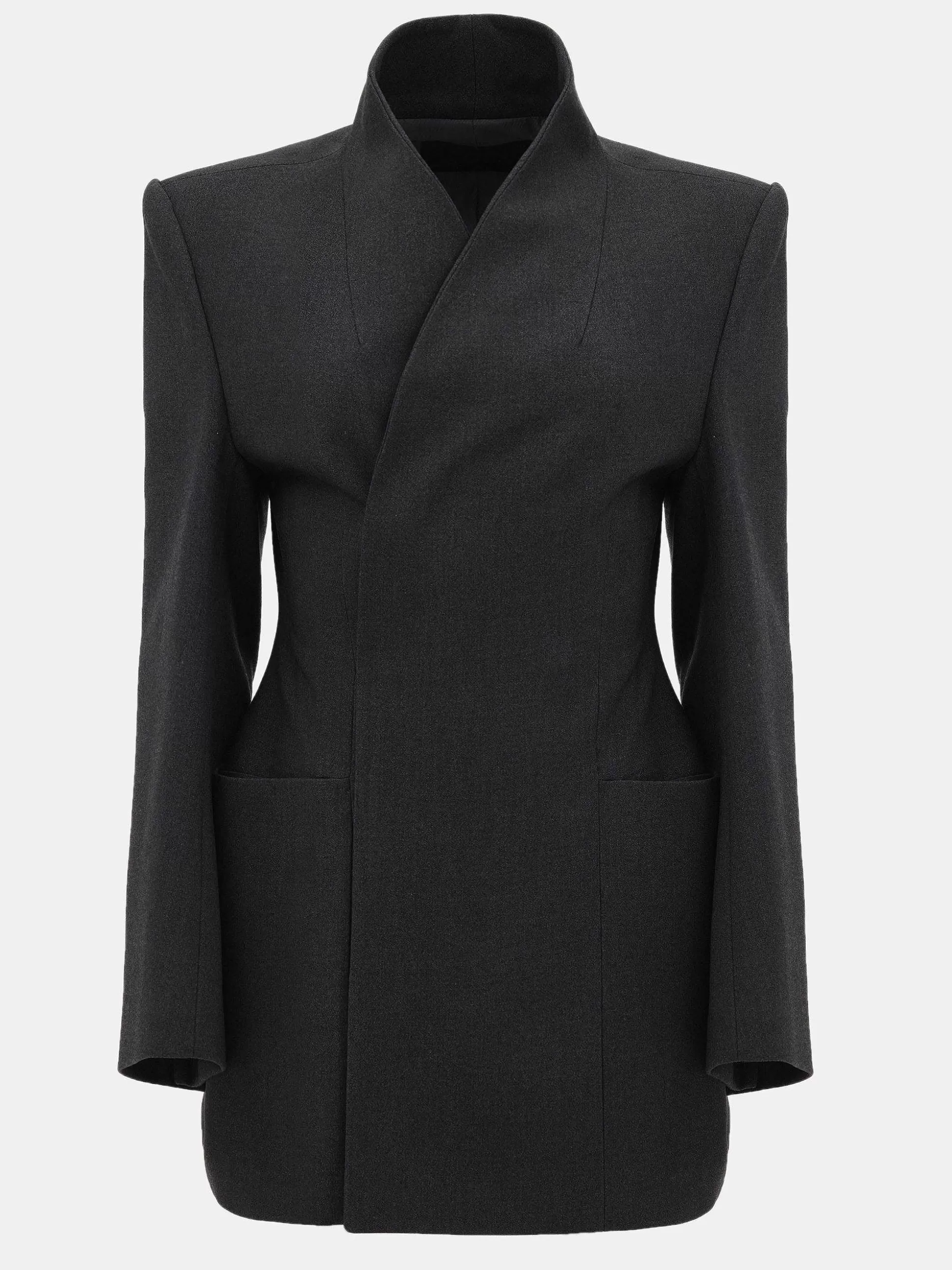 Source Unknown Corrin Wrap Blazer, Charbon Best Sale