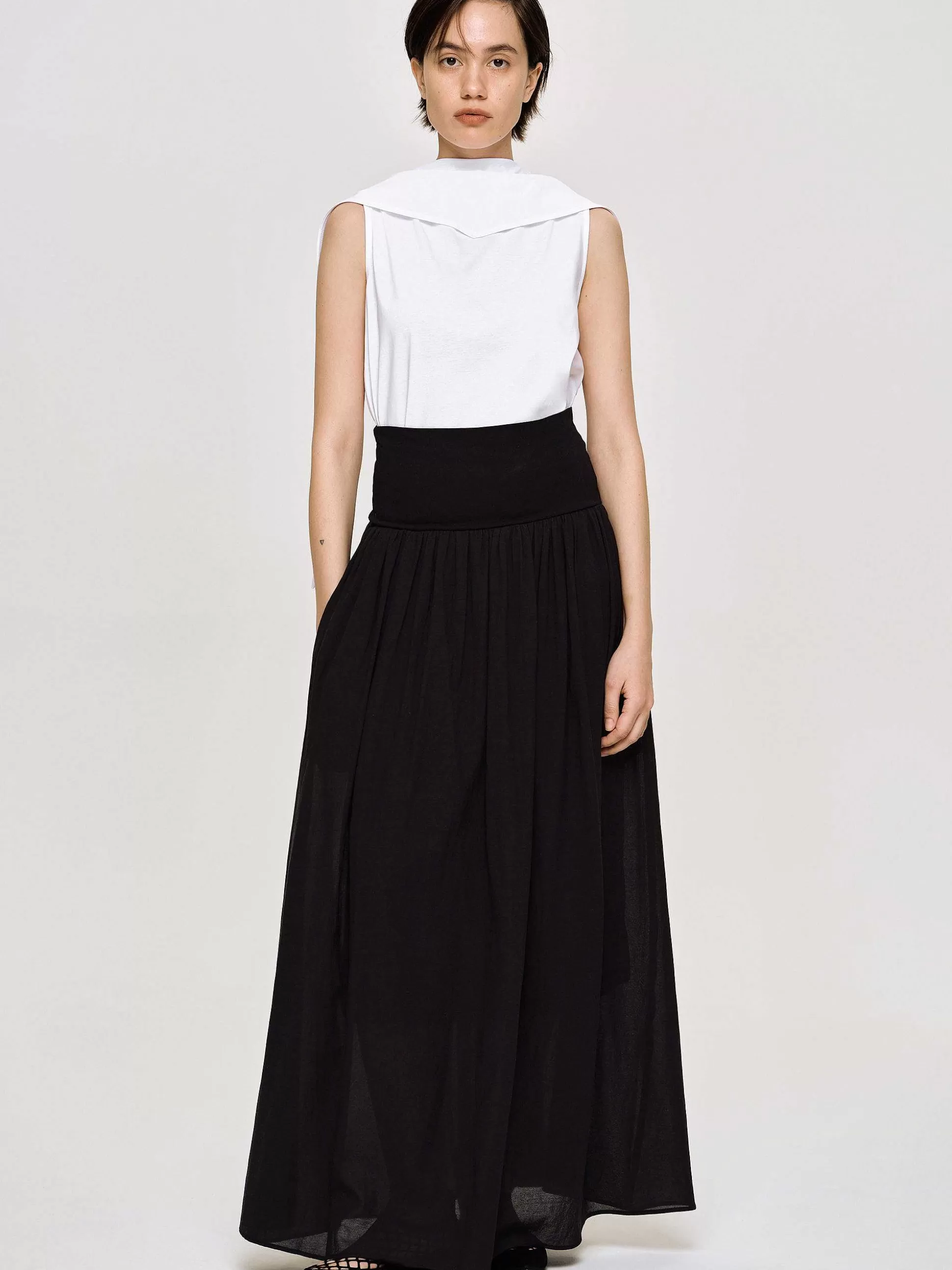 Source Unknown Haut A Col Foulard, Blanc Cheap
