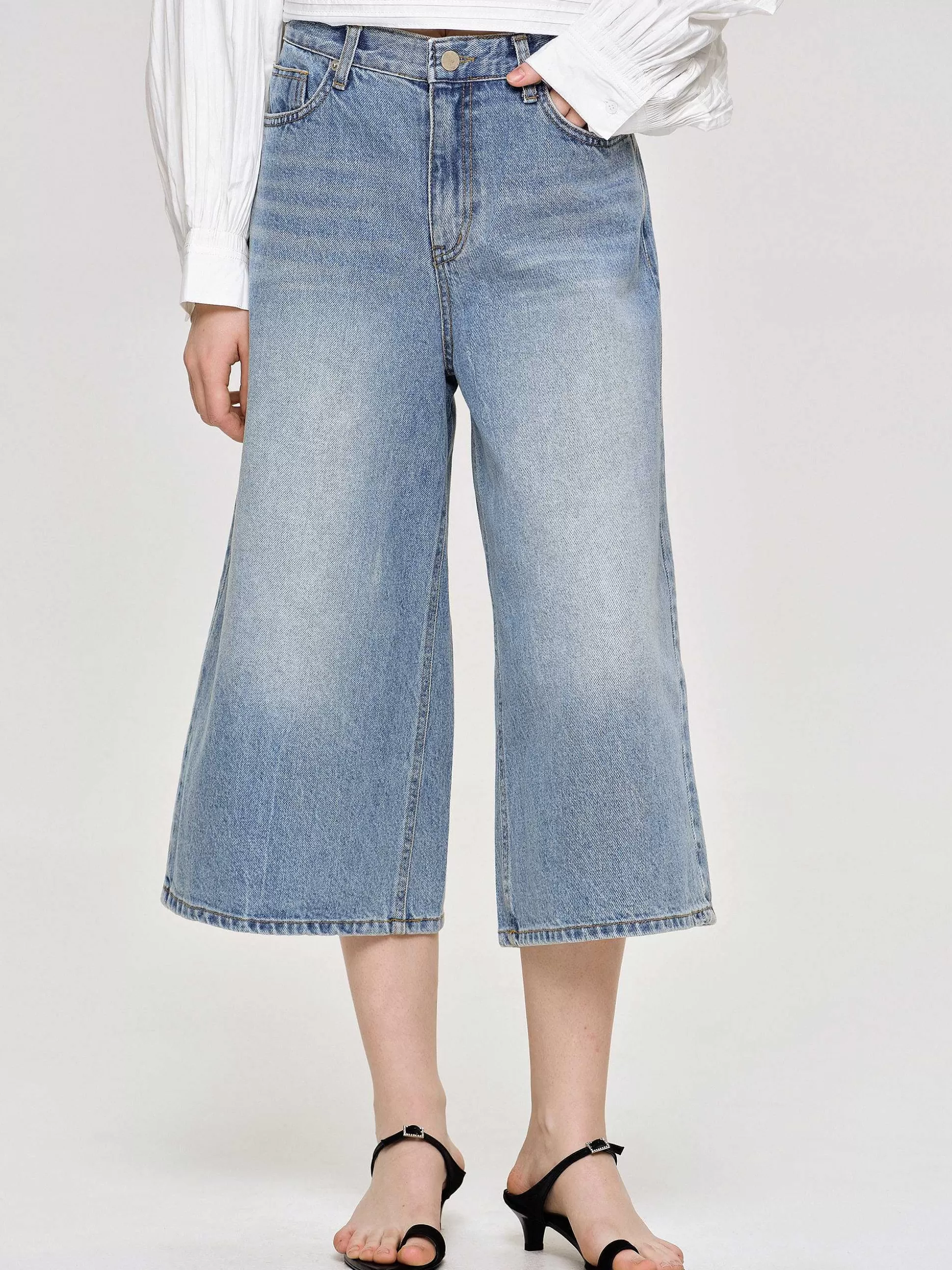 Source Unknown Jean Large Court, Bleu Moyen Store