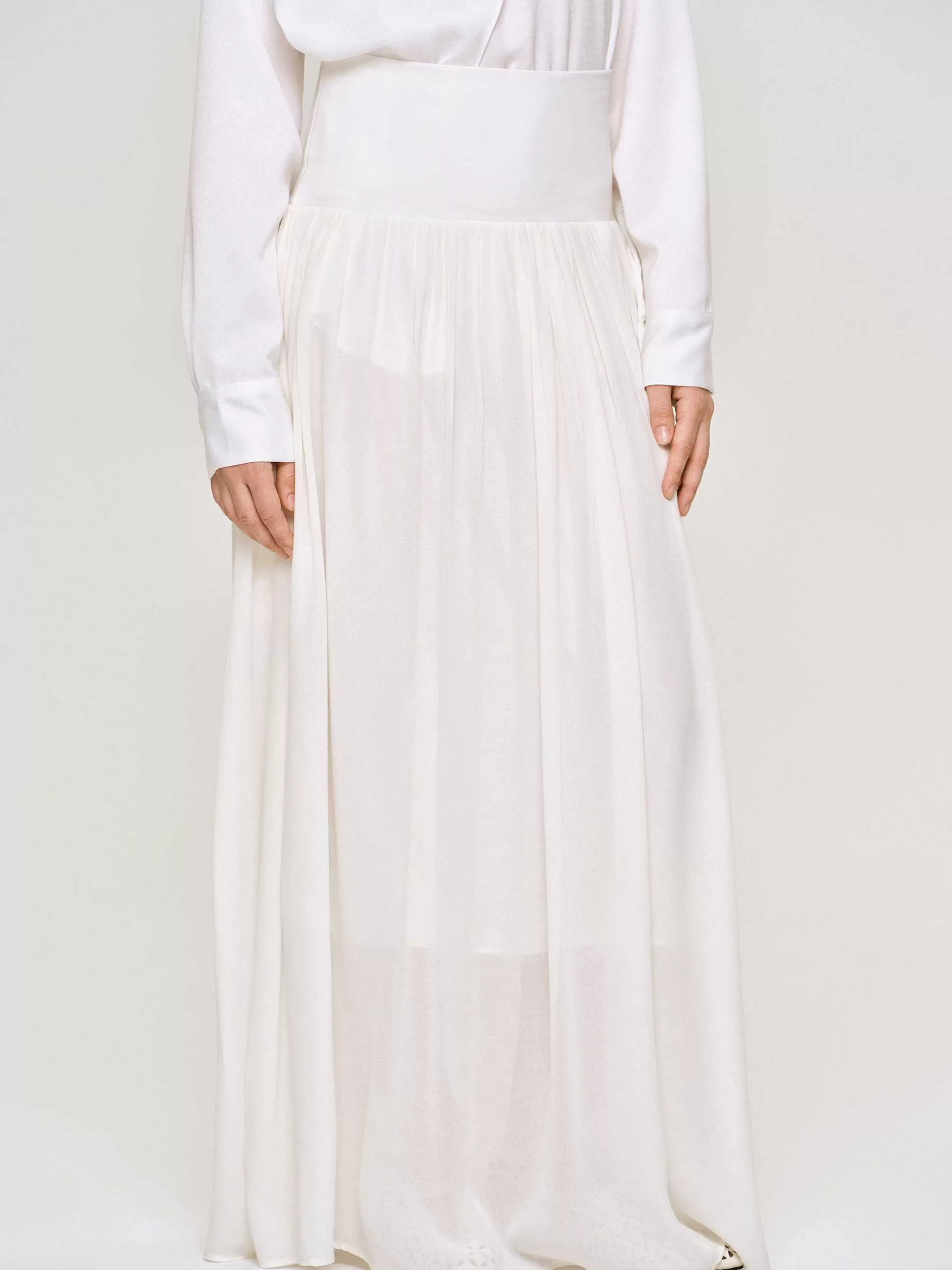 Source Unknown Jupe Longue Taille Basse Ocelia, Blanc Clearance