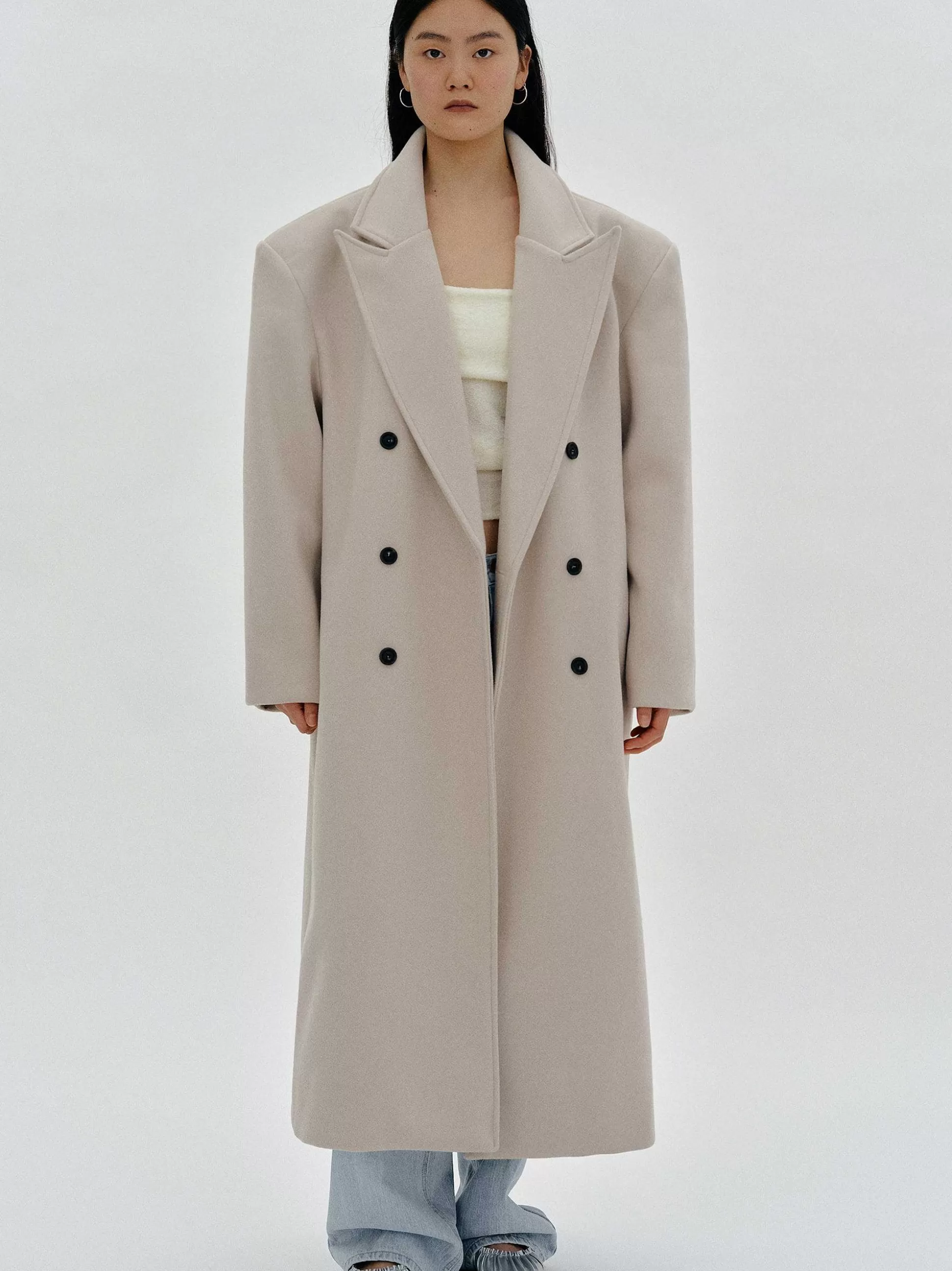 Source Unknown Manteau Grand-Pere Surdimensionne Wallis, Beige Online