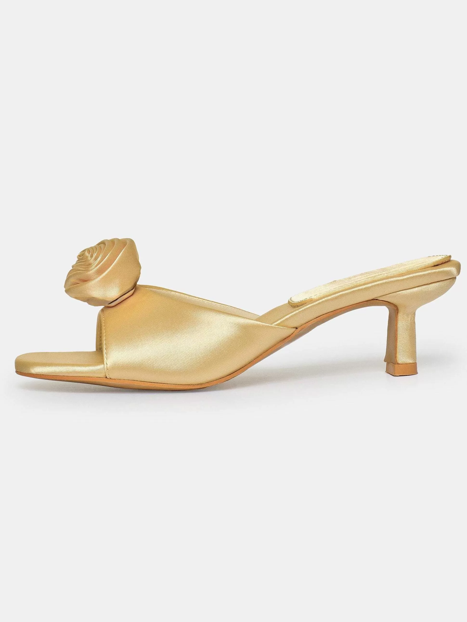 Source Unknown Mules En Satin Avec Appliques Roses, Babeurre Store