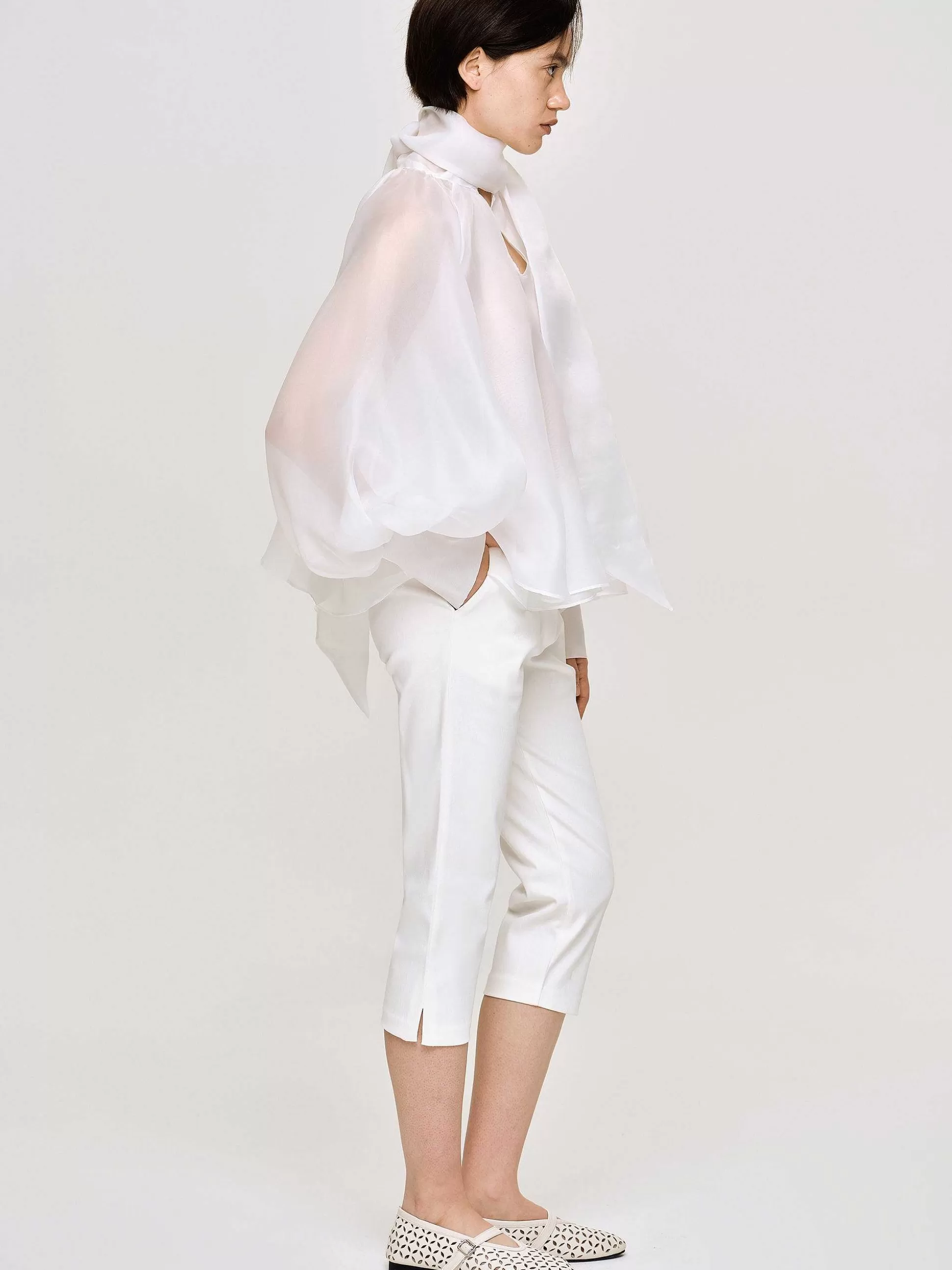 Source Unknown Pantalon Capri Slim, Blanc Clearance