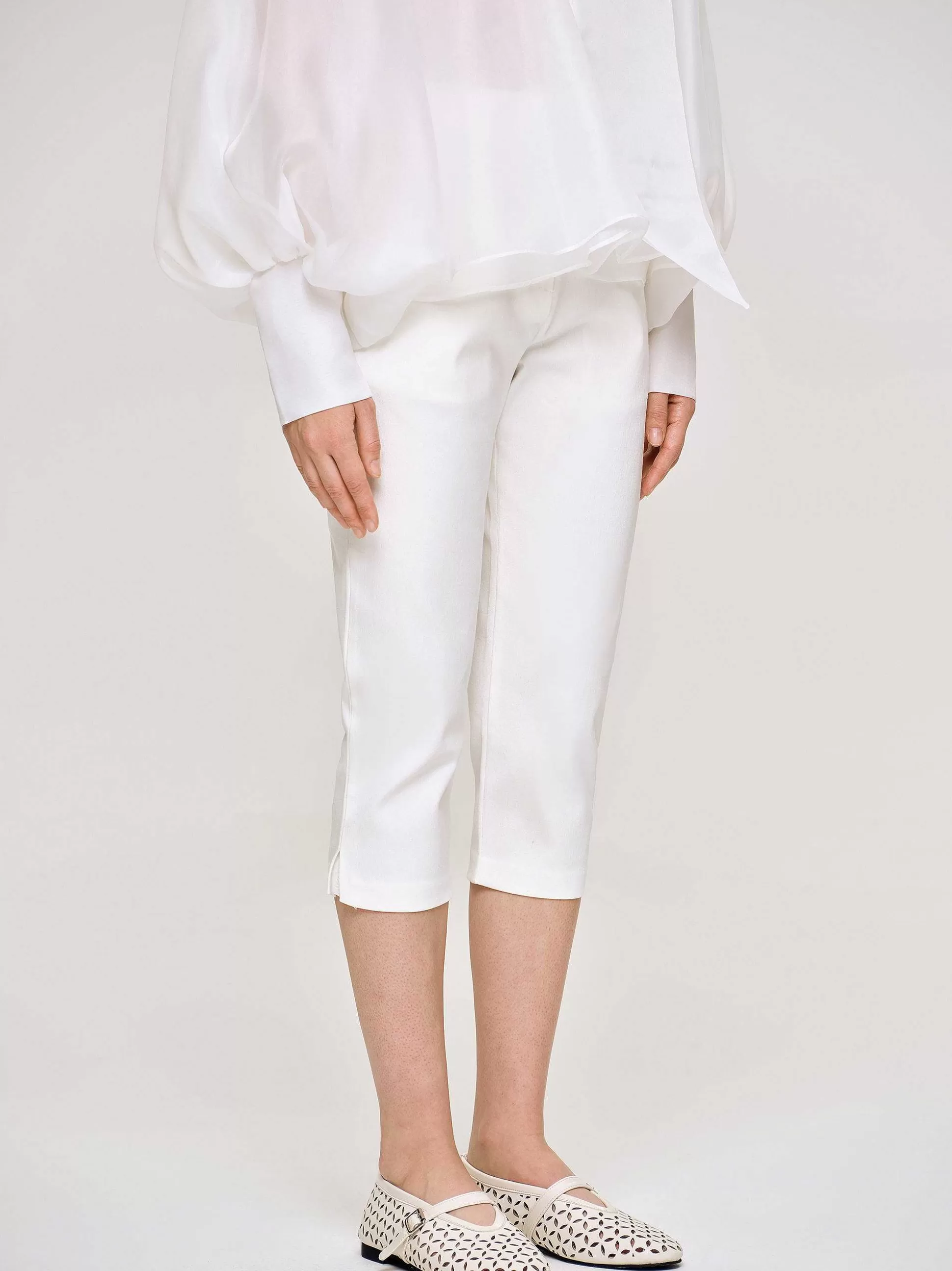 Source Unknown Pantalon Capri Slim, Blanc Clearance