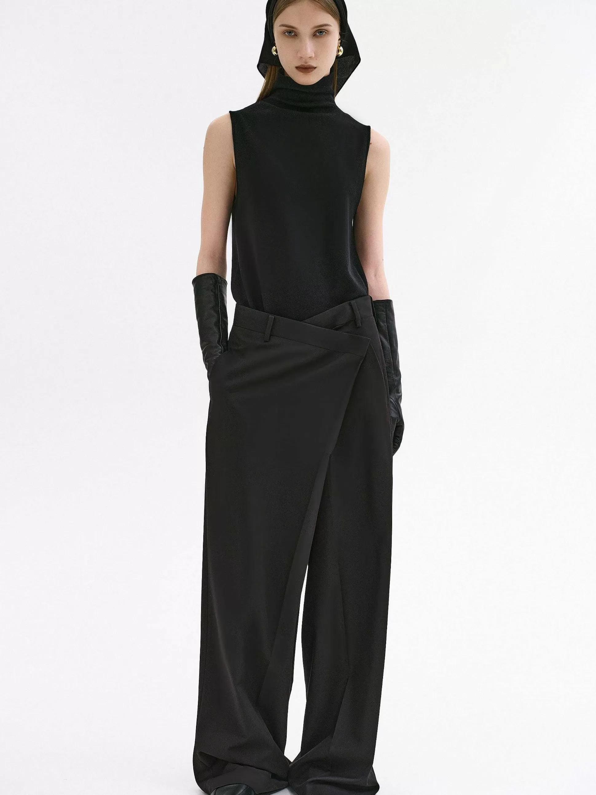 Source Unknown Pantalon Croise Rennert, Noir Sale