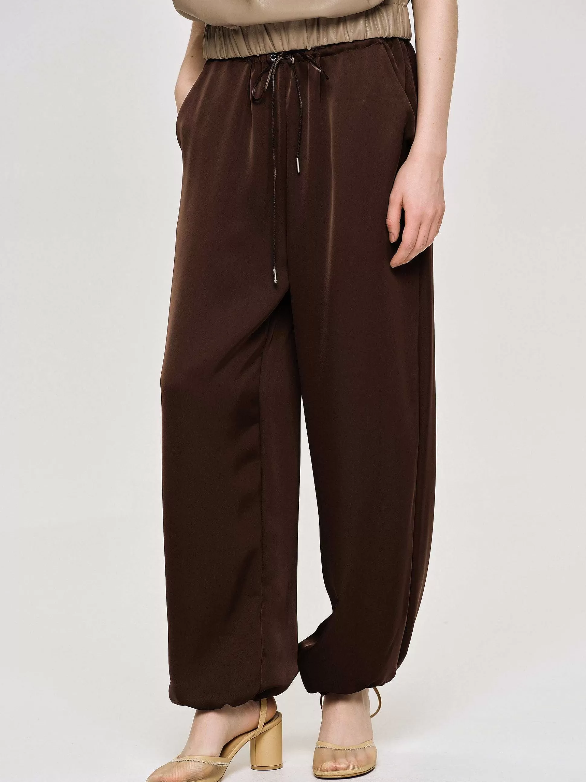 Source Unknown Pantalon De Jogging En Satin, Rouge Merlot Shop