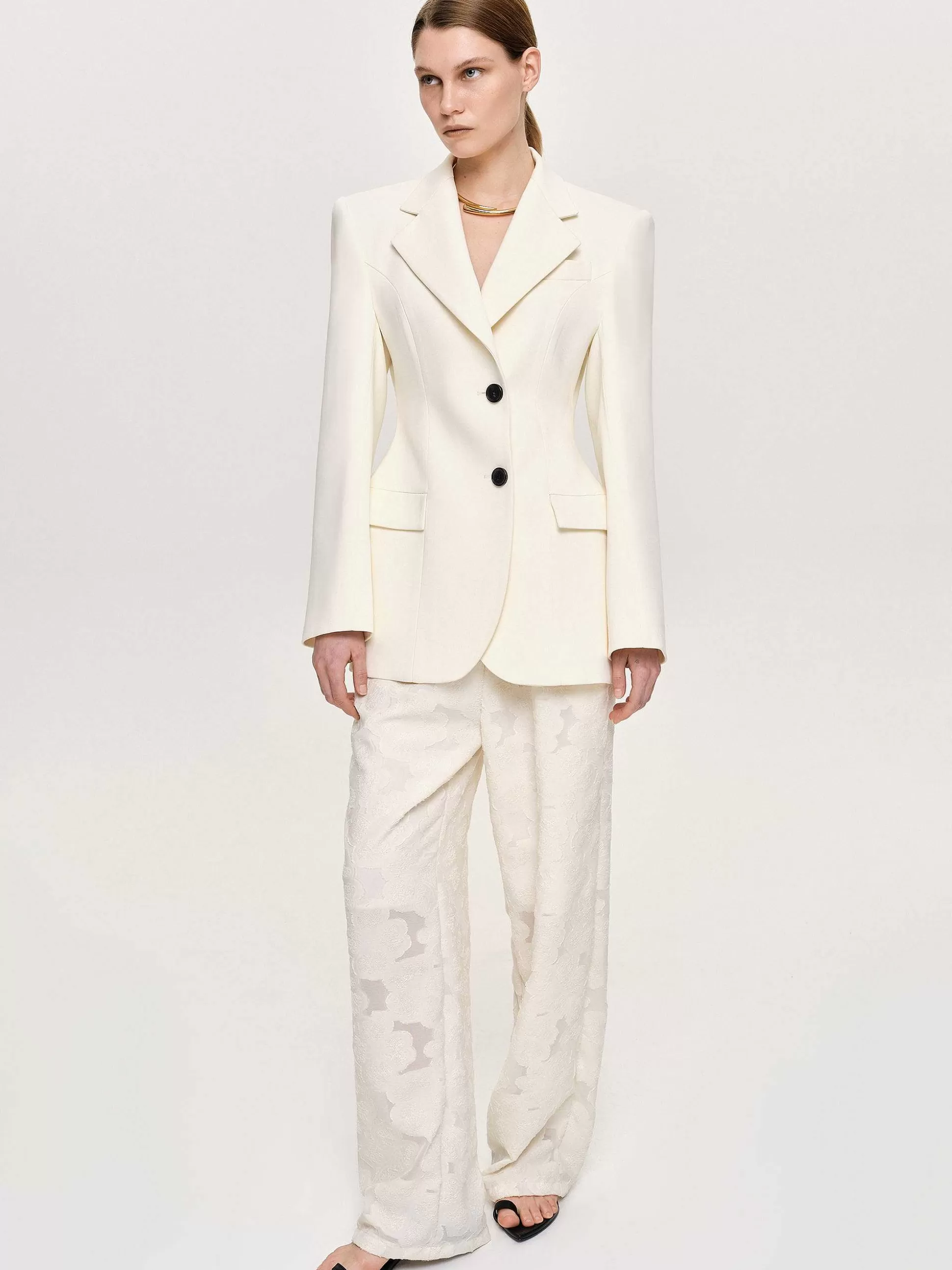 Source Unknown Pantalon Jacquard A Cordon, Ivoire Cheap