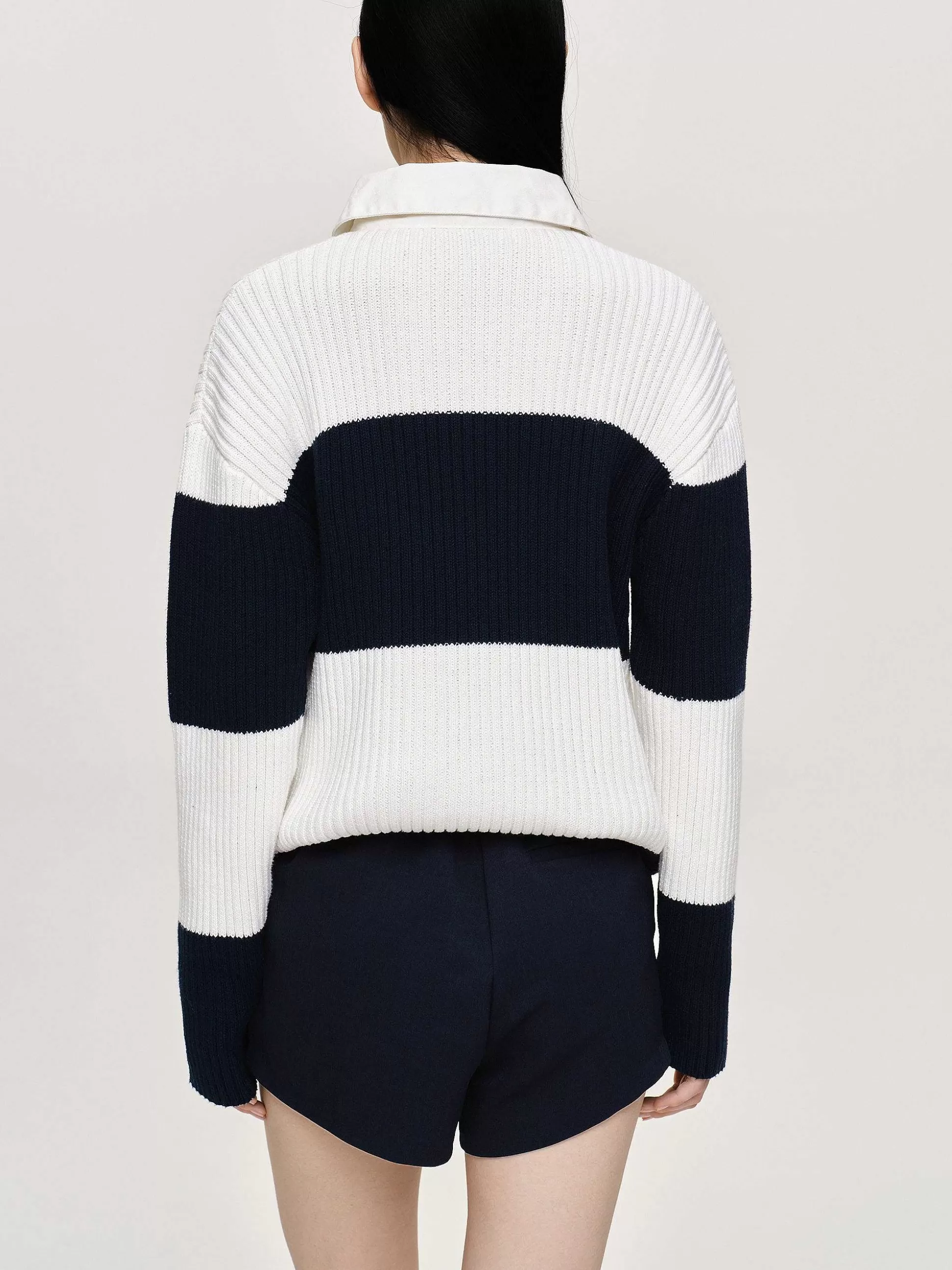 Source Unknown Polo En Tricot Surdimensionne Matias, Bleu Marine Hot