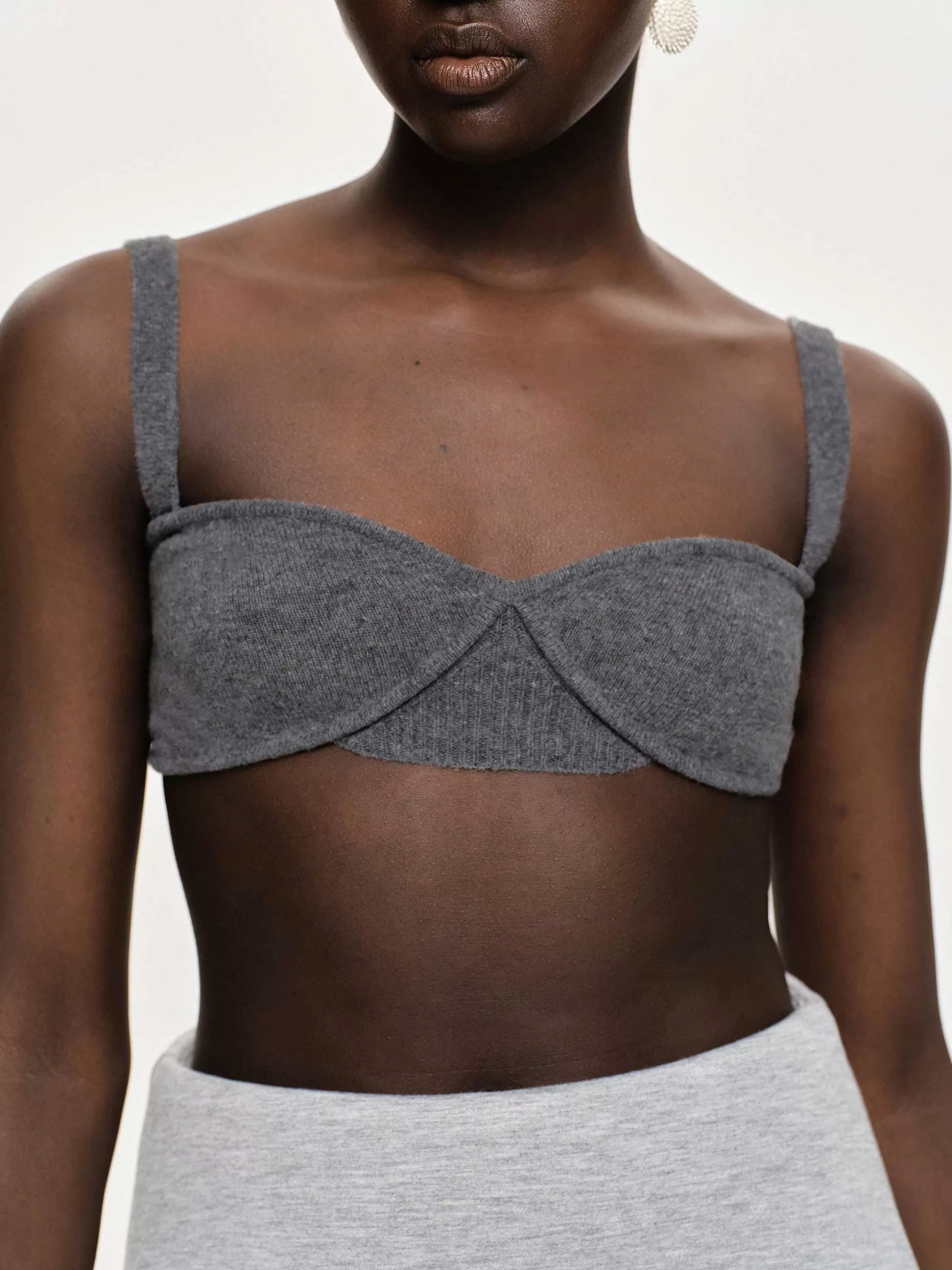 Source Unknown Soutien-Gorge En Tricot Cotele, Charbon De Bois Outlet