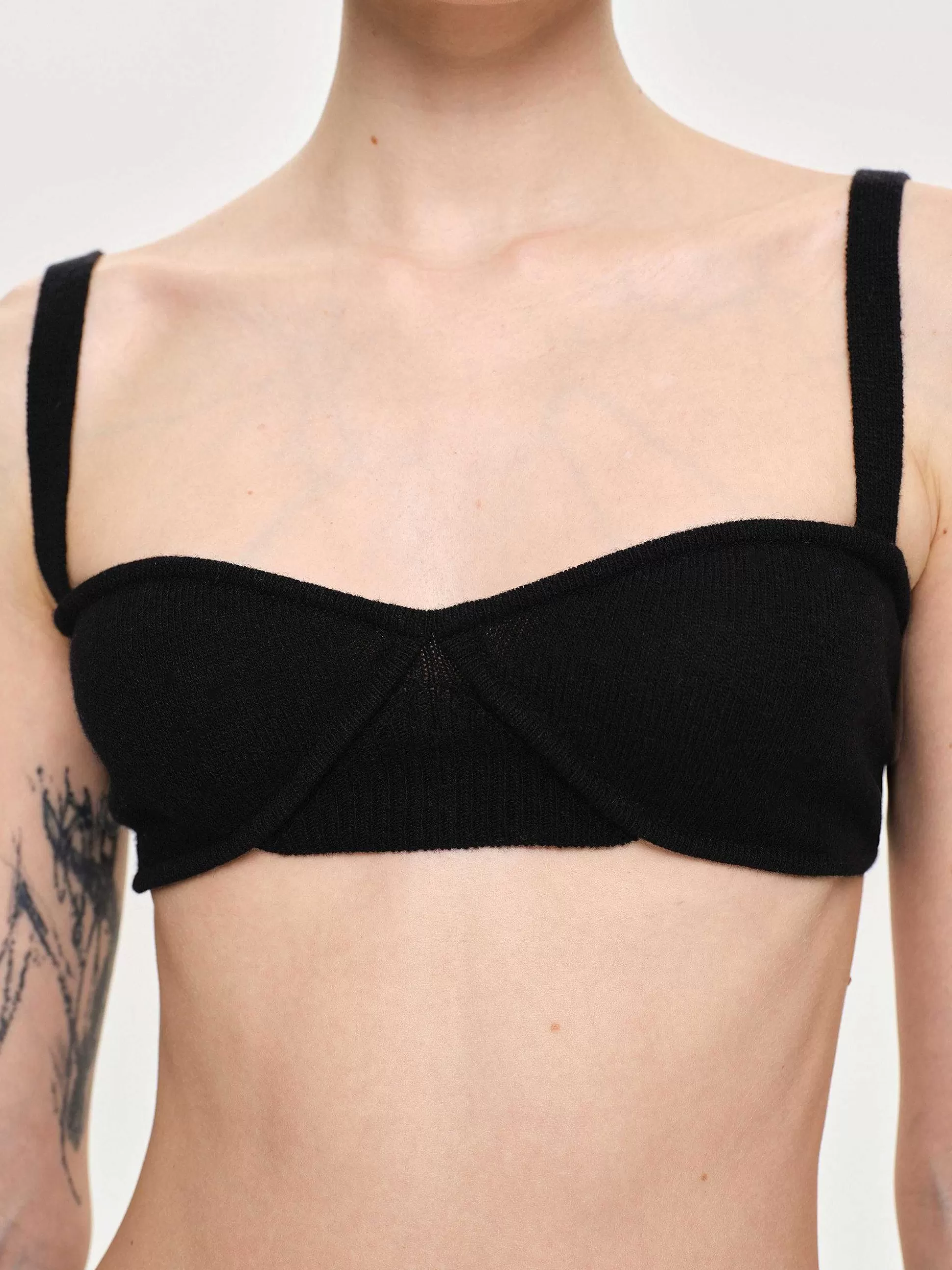 Source Unknown Soutien-Gorge En Tricot Cotele, Noir Discount