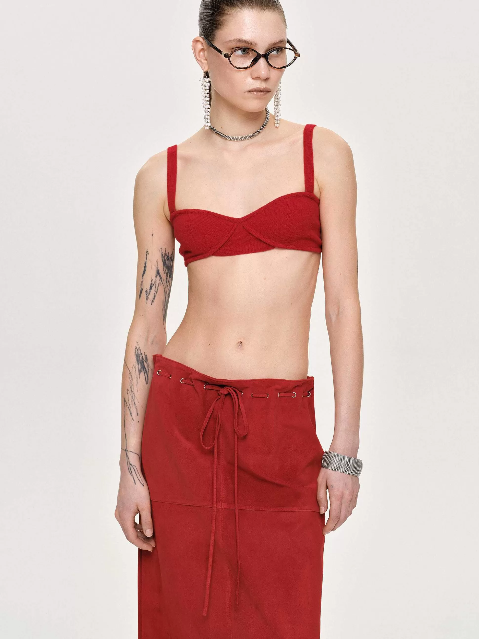 Source Unknown Soutien-Gorge En Tricot Cotele, Rouge Shop