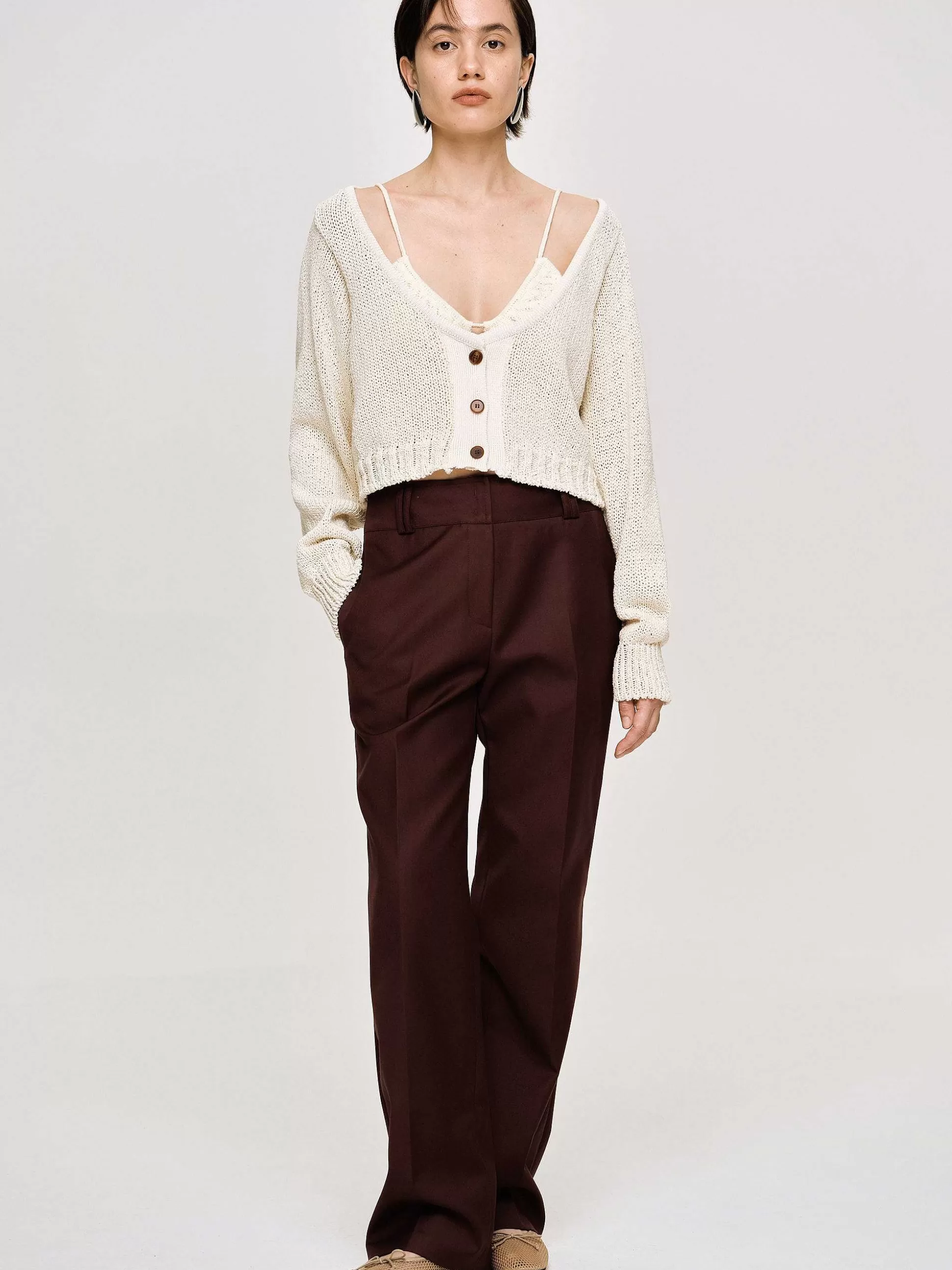 Source Unknown Tricot A Encolure Degagee, Amande Best Sale