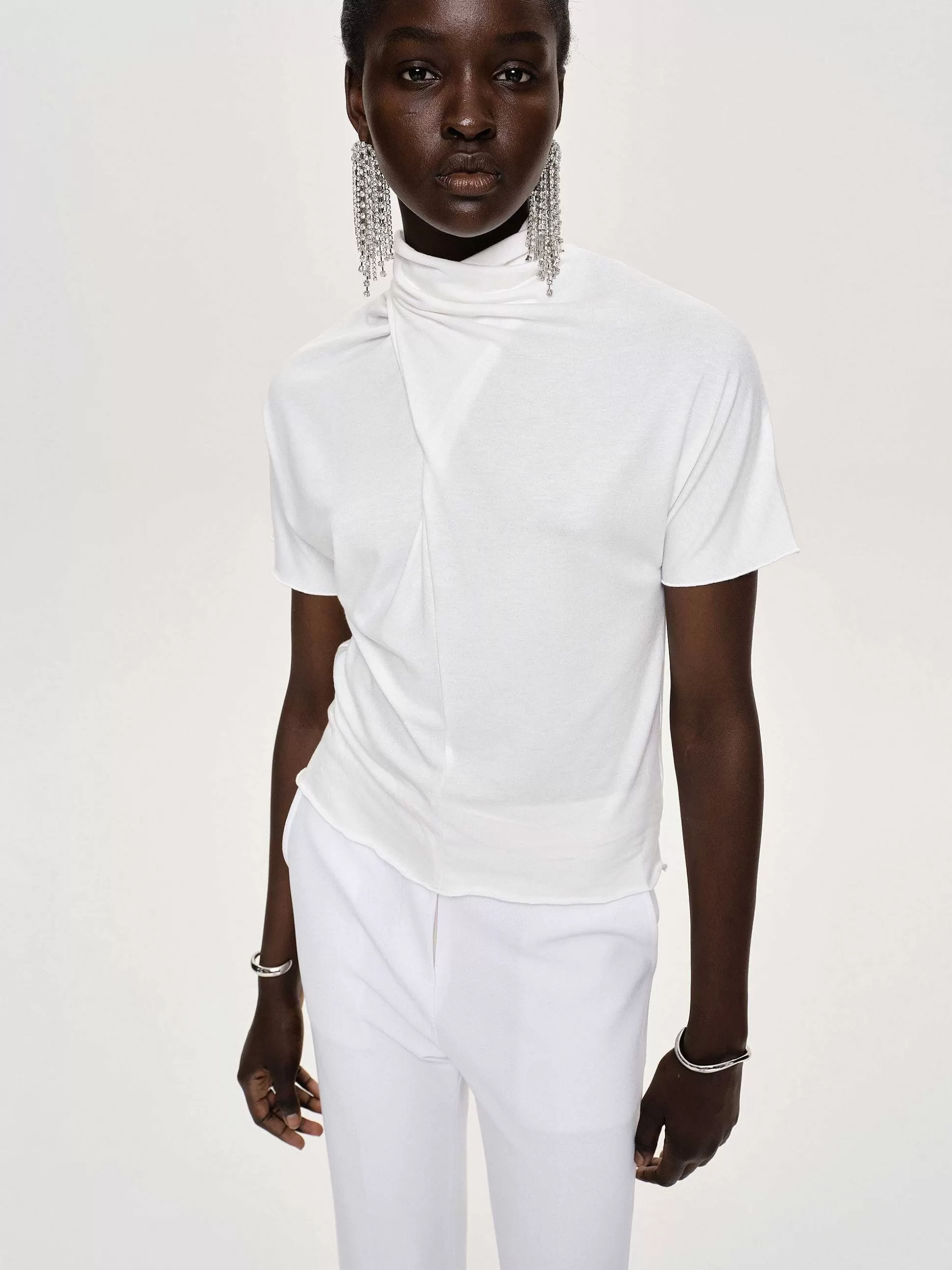 Source Unknown T-Shirt A Col Croise Daye, Blanc Online