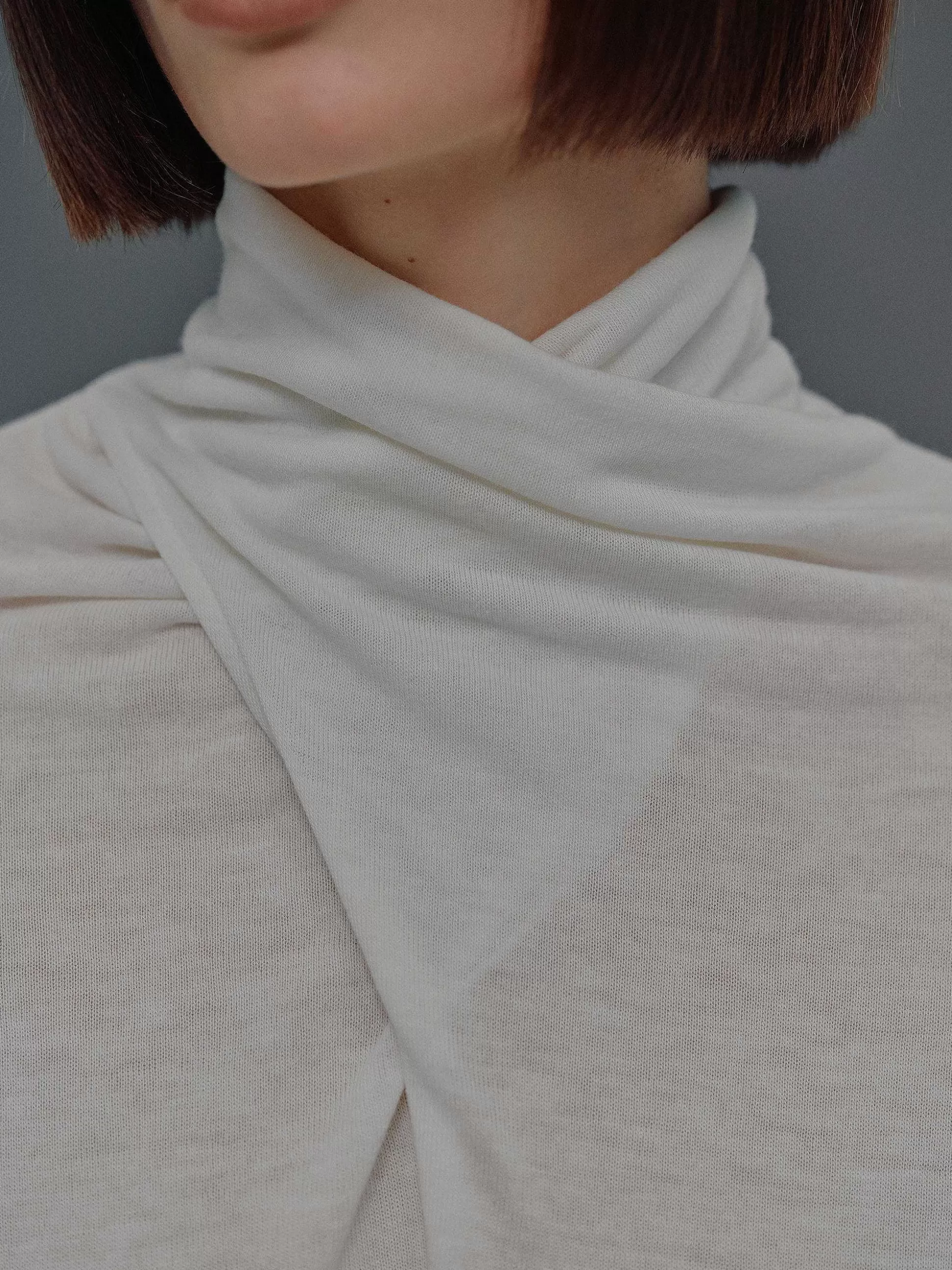 Source Unknown T-Shirt En Laine A Col Croise Daye, Blanc Clearance