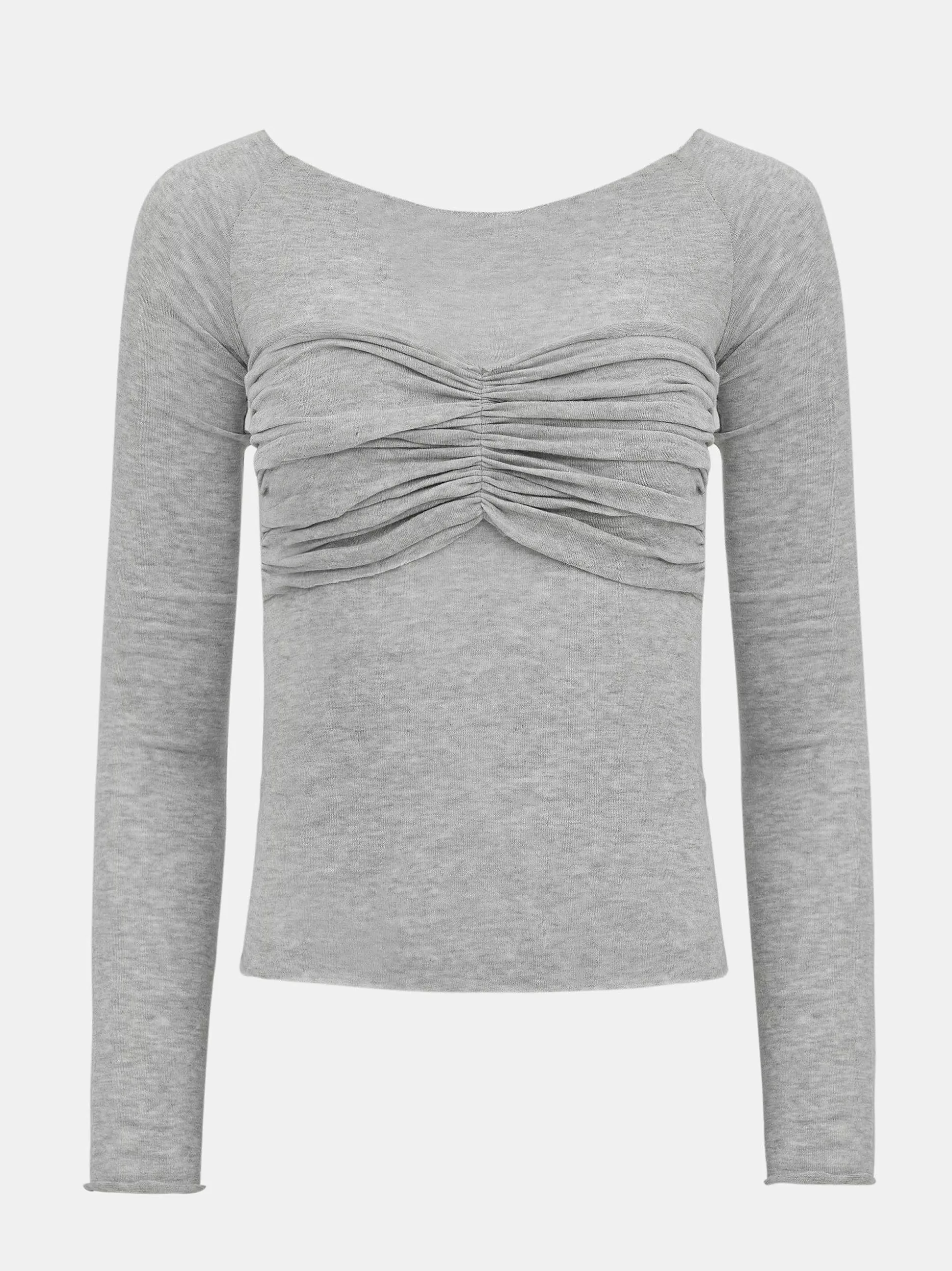 Source Unknown T-Shirt Slim En Jersey Bustier, Gris Brume Outlet