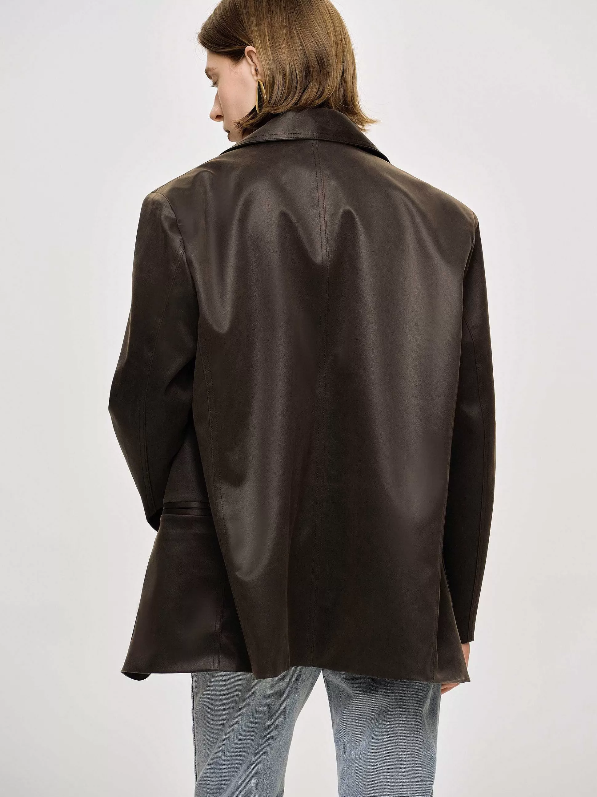 Source Unknown Veste En Simili Cuir Lave, American Bronze Shop